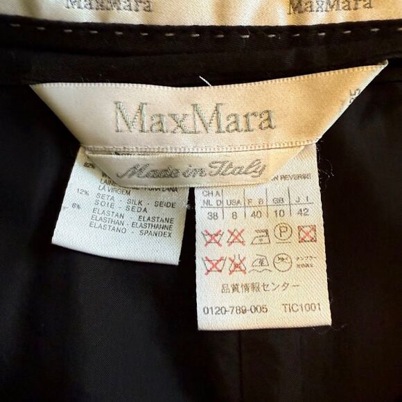 MaxMara Tailored Wool & Silk Midi Skirt in Black size 8 - Picture 8 of 10